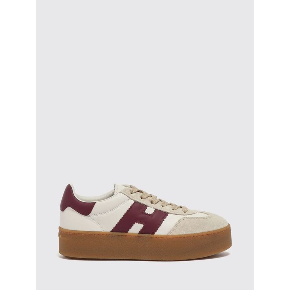 Hogan Women Cool Platform Leather And Suede Sneakers Hogan With H Logo